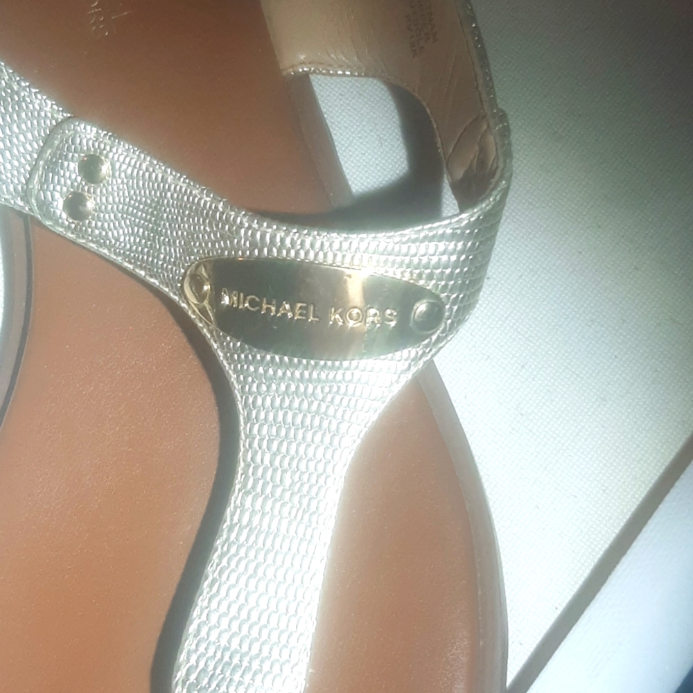Micheal Kors Sandels Chrome and Gold